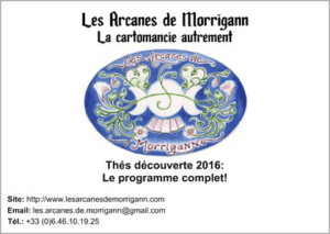 Les Arcanes de Morrigann: Thés découverte, programme 2016